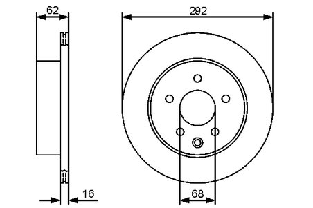 DISC FRANA BOSCH 0 986 479 C12 - Compatibil cu NISSAN, PORSCHE