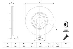 DISC FRANA BOSCH 0 986 479 C17 - Compatibil cu DACIA, LADA, MERCEDES-BENZ, NISSAN, RENAULT
