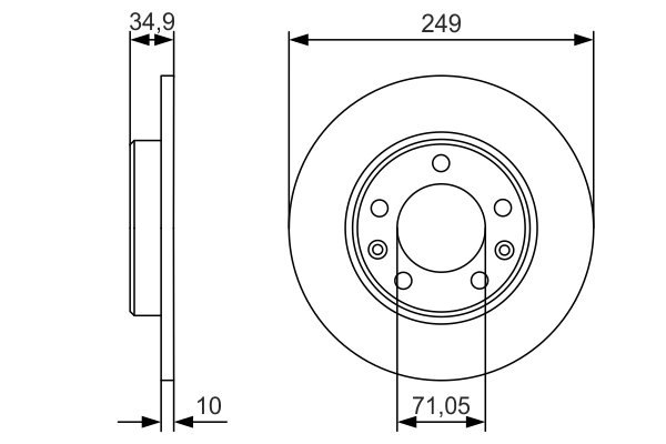 DISC FRANA BOSCH 0 986 479 C23 - Compatibil cu PEUGEOT