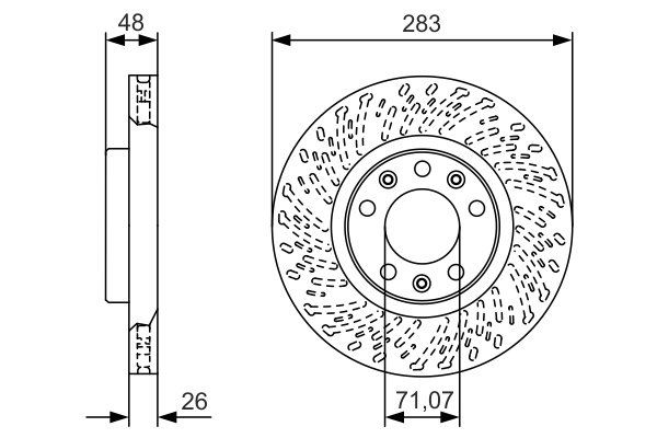 DISC FRANA BOSCH 0 986 479 C35 - Compatibil cu CITROEN, PEUGEOT