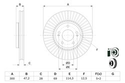 DISC FRANA BOSCH 0 986 479 C51 - Compatibil cu HYUNDAI, KIA