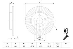 DISC FRANA BOSCH 0 986 479 C71 - Compatibil cu CADILLAC, CHEVROLET, OPEL, SAAB
