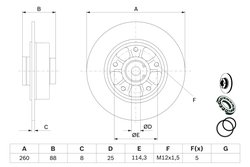 DISC FRANA BOSCH 0 986 479 C87 - Compatibil cu RENAULT
