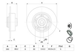 DISC FRANA BOSCH 0 986 479 C88 - Compatibil cu RENAULT