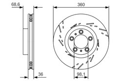 DISC FRANA BOSCH 0 986 479 D22 - Compatibil cu PORSCHE