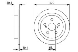 DISC FRANA BOSCH 0 986 479 D35 - Compatibil cu LEXUS, TOYOTA