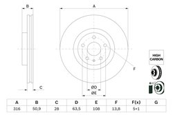 DISC FRANA BOSCH 0 986 479 D46 - Compatibil cu FORD