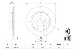 DISC FRANA BOSCH 0 986 479 D64 - Compatibil cu SUBARU