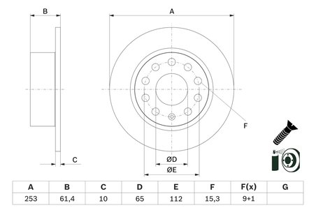 DISC FRANA BOSCH 0 986 479 E00 - Compatibil cu SKODA