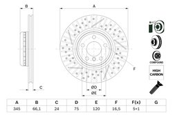 DISC FRANA BOSCH 0 986 479 E05 - Compatibil cu BMW