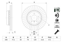DISC FRANA BOSCH 0 986 479 E14 - Compatibil cu BMW