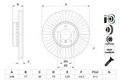 DISC FRANA BOSCH 0 986 479 E20 - Compatibil cu BMW