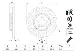 DISC FRANA BOSCH 0 986 479 E28 - Compatibil cu BMW