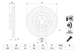 DISC FRANA BOSCH 0 986 479 E39 - Compatibil cu AUDI