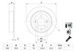 DISC FRANA BOSCH 0 986 479 E43 - Compatibil cu HYUNDAI, HYUNDAI (BEIJING), KIA