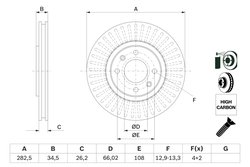 DISC FRANA BOSCH 0 986 479 E67 - Compatibil cu CITROEN, PEUGEOT