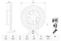 DISC FRANA BOSCH 0 986 479 E73 - Compatibil cu HYUNDAI, KIA