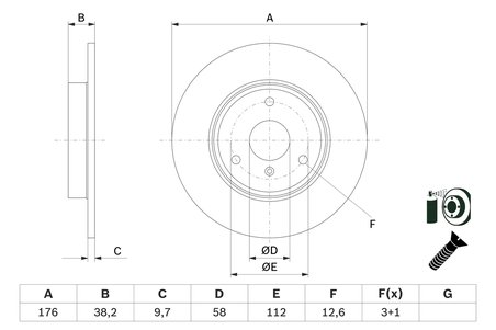 DISC FRANA BOSCH 0 986 479 E74 - Compatibil cu SMART