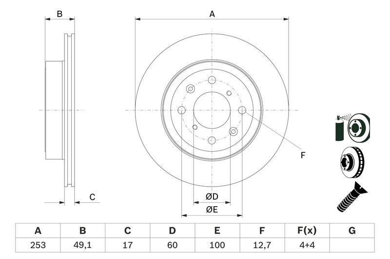 Disc frana BOSCH 0 986 479 E75