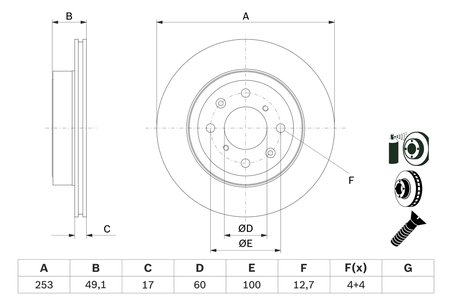 Disc frana BOSCH 0 986 479 E75