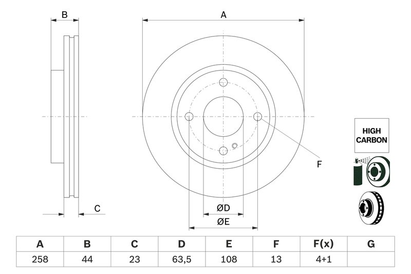 DISC FRANA BOSCH 0 986 479 E80 - Compatibil cu FORD