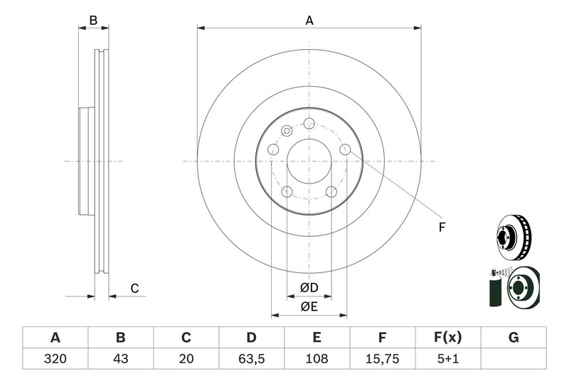 DISC FRANA BOSCH 0 986 479 E87 - Compatibil cu VOLVO