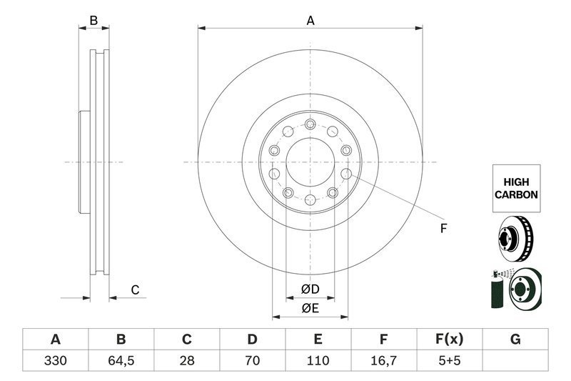 Disc frana BOSCH 0 986 479 E88