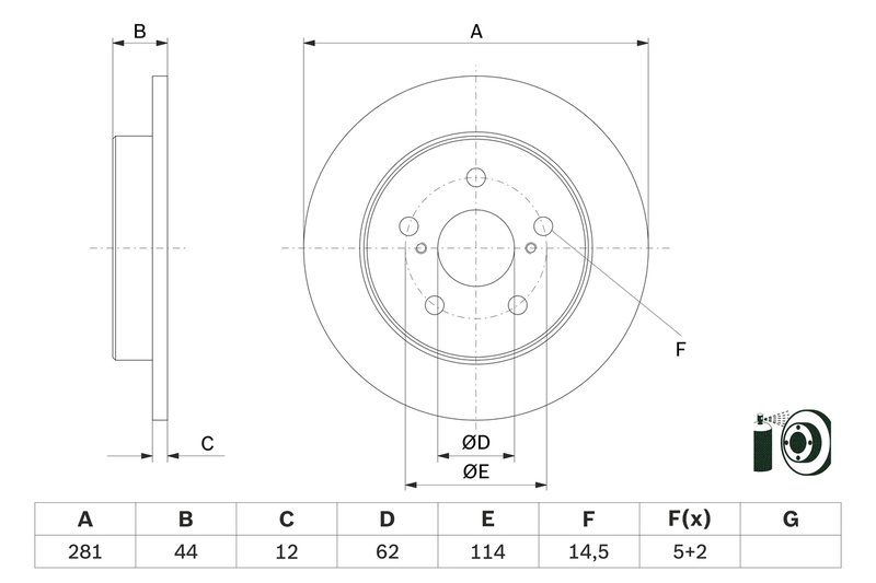 DISC FRANA BOSCH 0 986 479 E91 - Compatibil cu LEXUS, TOYOTA