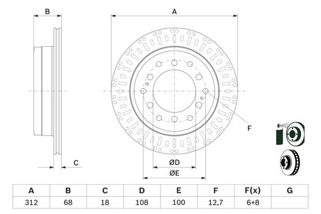 DISC FRANA BOSCH 0 986 479 F07 - Compatibil cu TOYOTA