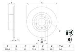 DISC FRANA BOSCH 0 986 479 F08 - Piesa auto compatibila cu mai multe marci