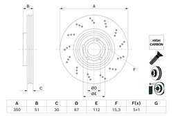 DISC FRANA BOSCH 0 986 479 F10 - Compatibil cu MERCEDES-BENZ