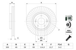 DISC FRANA BOSCH 0 986 479 F19 - Compatibil cu HYUNDAI, KIA