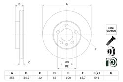 DISC FRANA BOSCH 0 986 479 F32 - Compatibil cu AUDI, BMW, DAIHATSU, LEXUS, SEAT, SKODA, VW, WULING (SGMW)