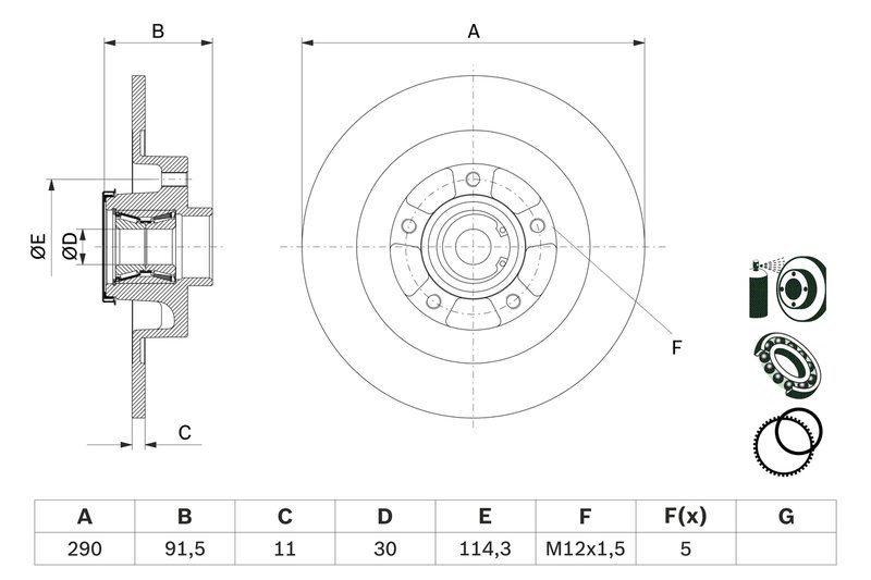 Disc frana BOSCH 0 986 479 F42