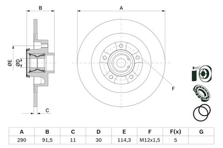 Disc frana BOSCH 0 986 479 F42