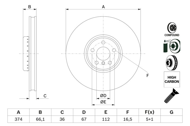 Disc frana BOSCH 0 986 479 F54