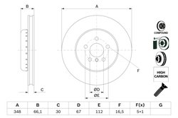 DISC FRANA BOSCH 0 986 479 F57 - Compatibil cu BMW
