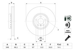DISC FRANA BOSCH 0 986 479 F59 - Compatibil cu BMW