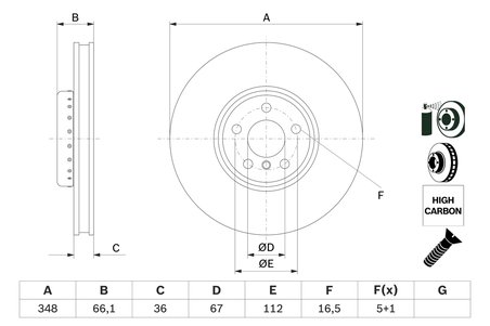 DISC FRANA BOSCH 0 986 479 F59 - Compatibil cu BMW