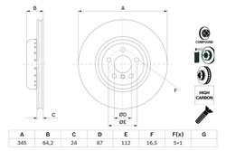 DISC FRANA BOSCH 0 986 479 F61 - Compatibil cu BMW