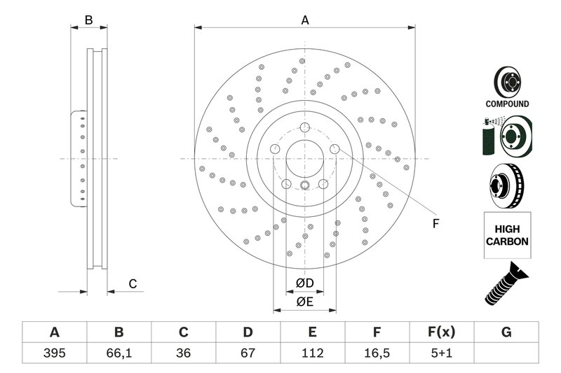 Disc frana BOSCH 0 986 479 F64
