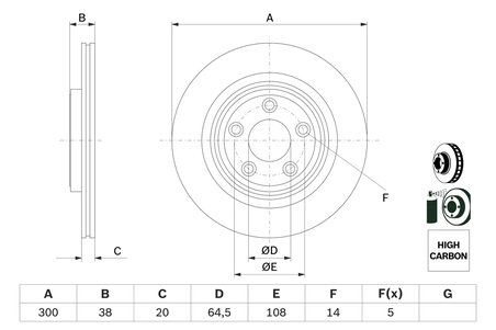 DISC FRANA BOSCH 0 986 479 F67 - Compatibil cu JAGUAR