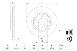 DISC FRANA BOSCH 0 986 479 F75 - Compatibil cu MERCEDES-BENZ