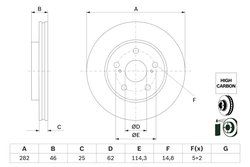 DISC FRANA BOSCH 0 986 479 F92 - Compatibil cu TOYOTA