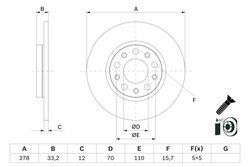 DISC FRANA BOSCH 0 986 479 G21 - Compatibil cu JEEP