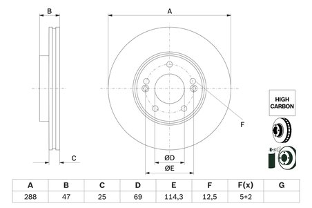 DISC FRANA BOSCH 0 986 479 G24 - Compatibil cu HYUNDAI, KIA
