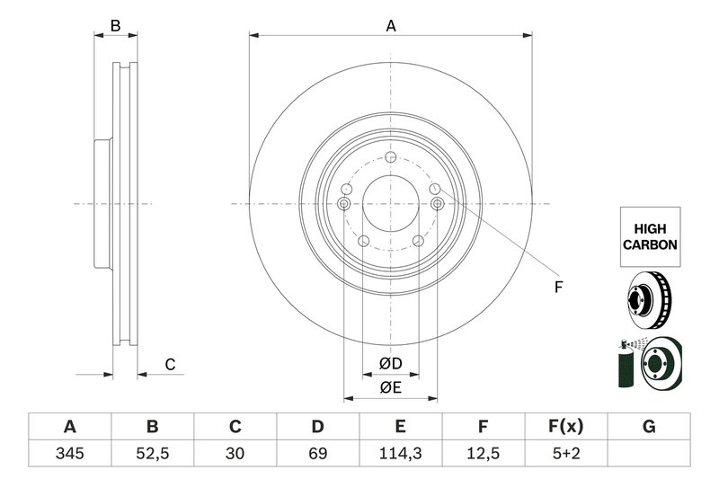 Disc frana BOSCH 0 986 479 G26