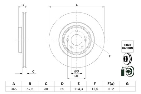 Disc frana BOSCH 0 986 479 G26