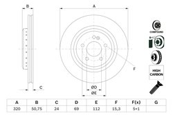 DISC FRANA BOSCH 0 986 479 G36 - Compatibil cu MERCEDES-BENZ