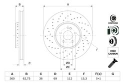 DISC FRANA BOSCH 0 986 479 G38 - Compatibil cu MERCEDES-BENZ